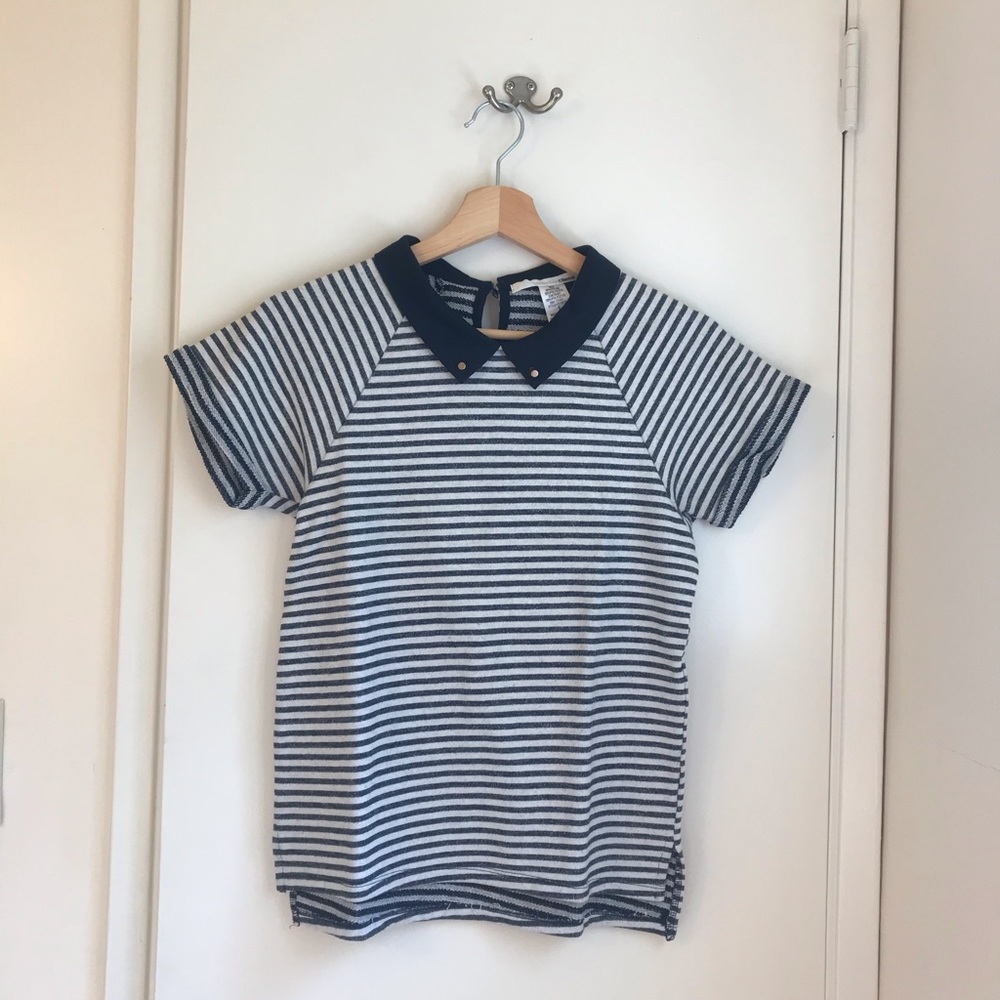 Ellison striped top with stud detailing